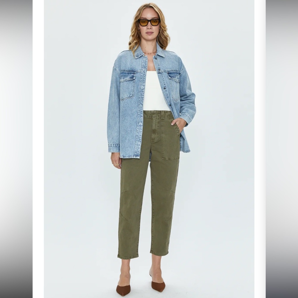 Pistola olive green straight leg pants size 29